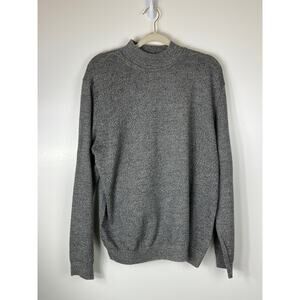 John Ashford Italian Merino Wool Mock Neck Sweater, Size Large